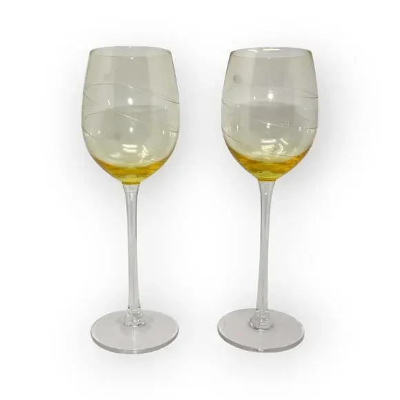 8 Lenox TUSCANY SEASONS PASTEL GOBLETS Crystal Water Wine Swirl Cut Etched - Picture 3 of 11